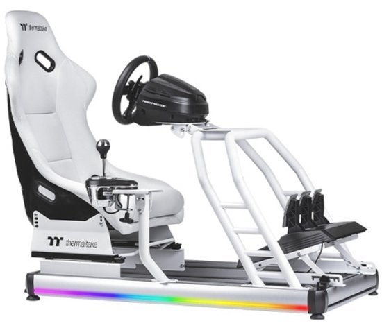 Thermaltake GR500 – Racing Simulator Cockpit – Verstelbare Seat & Stevig Frame - Snow — afbeelding 2