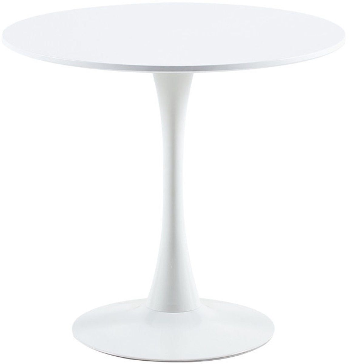EGGREE Scandinavische moderne ronde eettafel - diameter 80 cm - Tweedelig bureaublad - wit