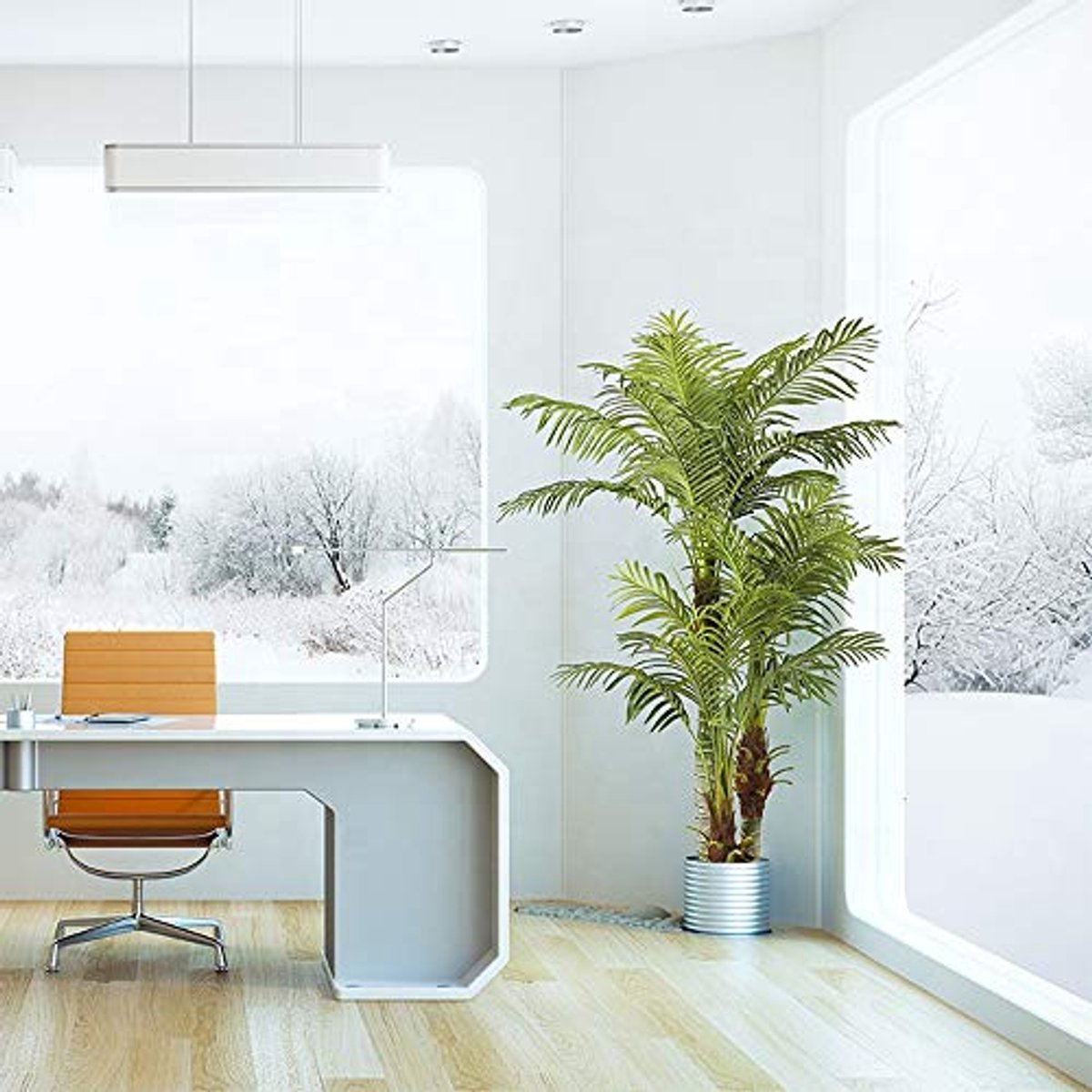 Kunstpalm 180 cm met 3 stammen en 30 palmbladeren - Realistische kamerplant