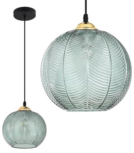YYQBY Halverwege de eeuw hanglamp retro groen glas hanglamp