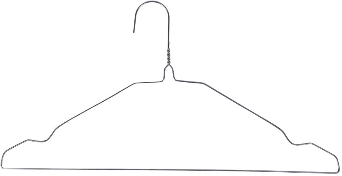 MK-43 - Zilver - Metalen Kledinghangers met Inkeping 2.2mm dikte - 100 stuks