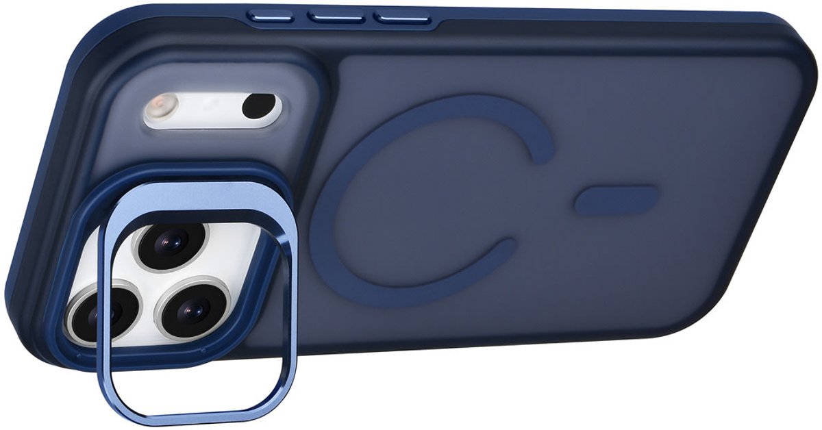 TUNIQ Back cover voor iPhone 17 Pro Max - MagSafe - Met Camerastand - Blauw