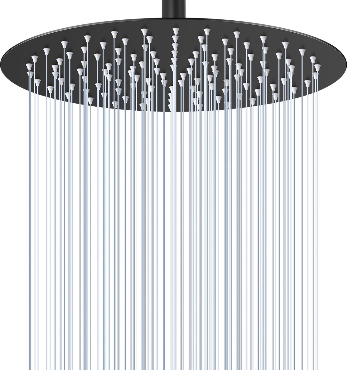 Azomor® Luxe ronde regendouchekop in mat zwart met waterbesparende technologie