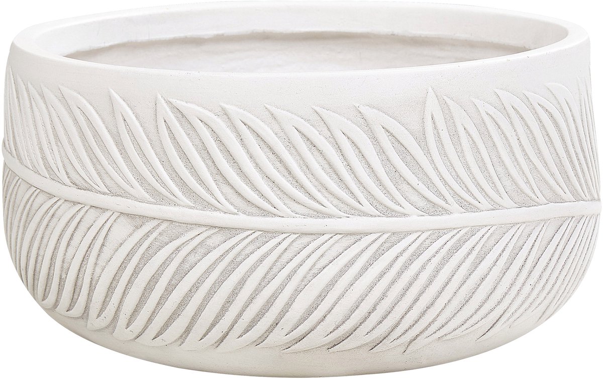 BELIANI FTERO - Bloempot - Gebroken wit - 35 x 35 x 19 cm - Kleivezel