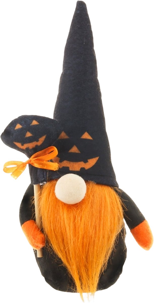 QTTVBTNA - Halloween decoratie - Pop met Pompoen & Heksenhoed - Festivalversiering - Feest rekwisieten - Vakantiecadeaus - Zwart - 8x7x26cm - 1 stuk