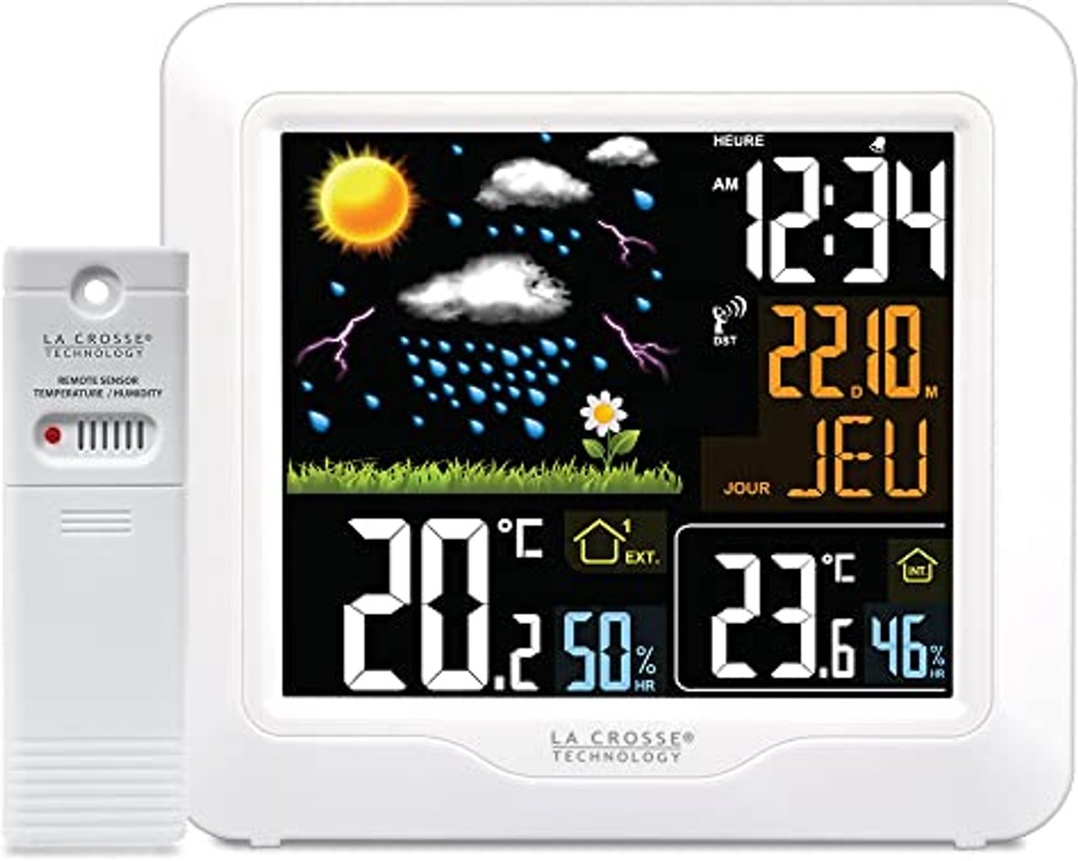 Draadloos weerstation met gekleurd LCD-scherm - Nauwkeurige temperatuur- en vochtigheidsmeting