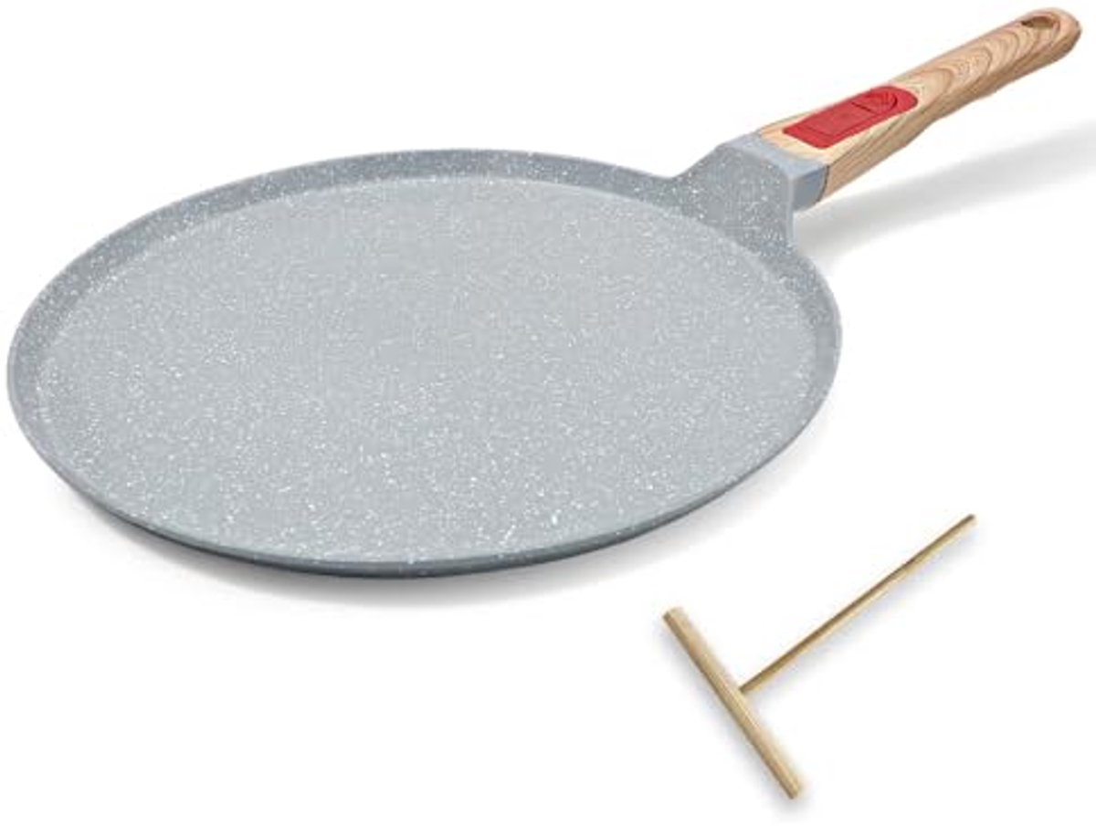 30 cm Anti-aanbak Keramische Crêpe Pan - Dosa Pan Pannenkoek Pan met Afneembare Handvat