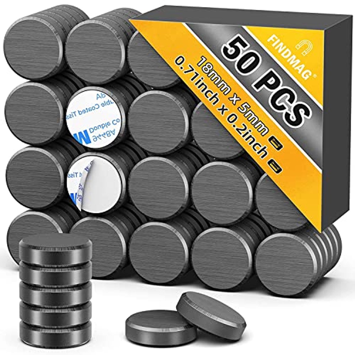 50 Stuks Koelkastmagneten - Ronde Ceramische Magneten met Zelfklevende Achterkant voor DIY en Knutselen