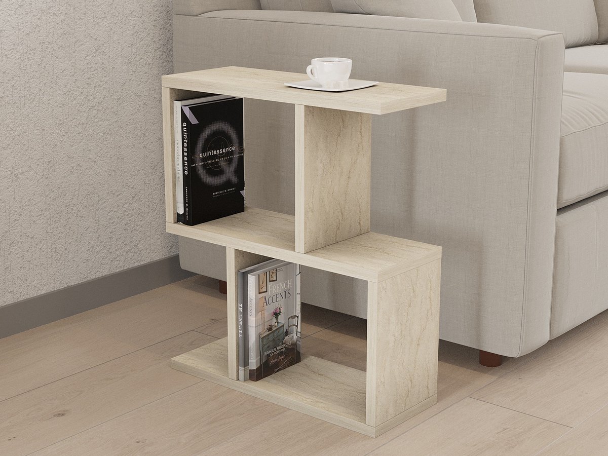Skye Decor , Bijzettafel, Zet - Travertine, Gemelamineerde spaanplaat, Travertin, 45 x 17 x 51,4 cm