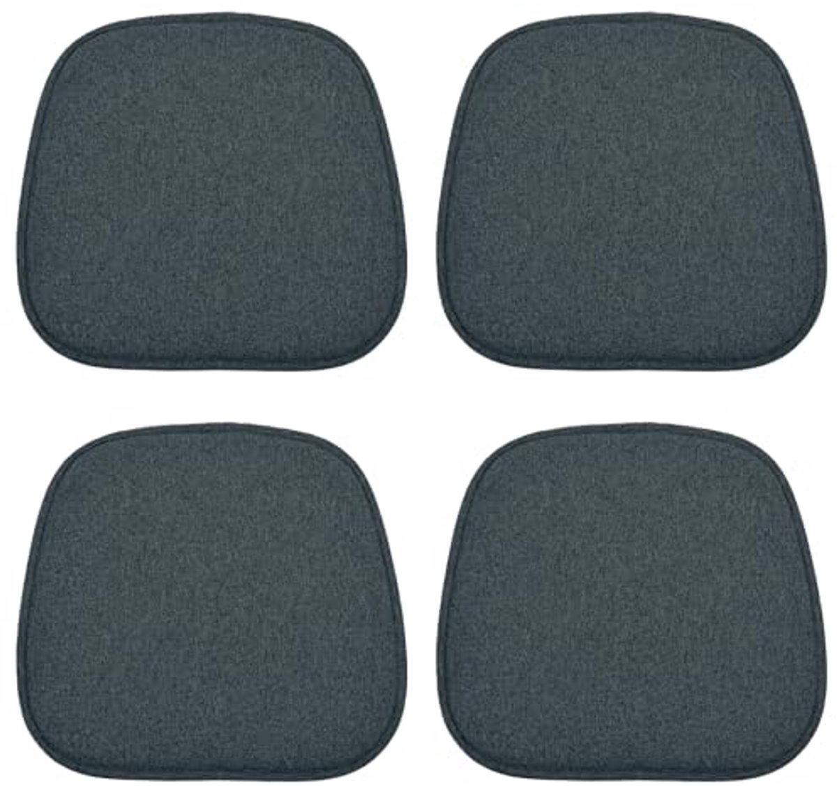Set van 4 Antislip Stoelkussen, Wasbare Kussens voor Eetkamerstoelen, Tuin en Binnen, 41 x 39 cm, Zwart