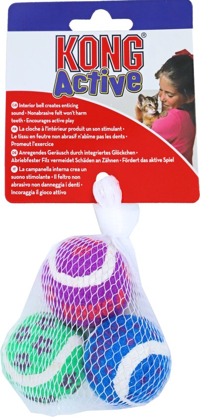 Kong Kat Tennis Ballen - Kattenspeelgoed - 3 stuks