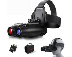 Nachtkijker met Infrarood - Nachtkijker Warmtebeeld - Nachtkijker Digitaal - 300 meter - 5 x Zoom - Draagbaar op Hoofd of Helm - Zwart