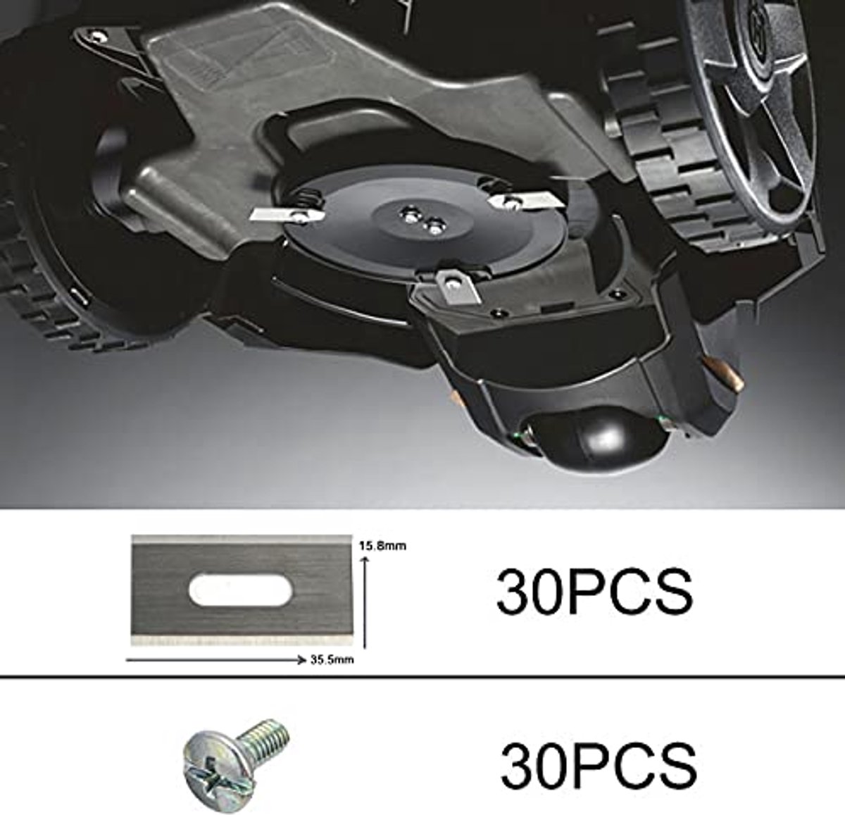 Scherpe reservemessen voor robotmaaiers - 30 stuks van roestvrij staal - Scherpe - €80,43
