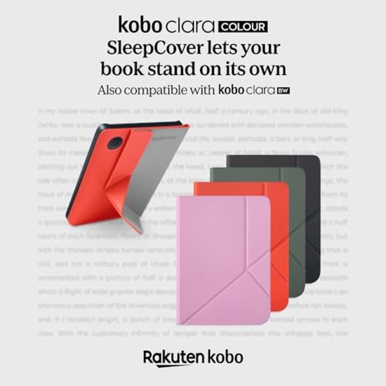 E-reader Hoes voor Kobo Clara Colour/BW - Misty Groene Vegan Leer met Slaap/Wake Functie en 2-Weg Stand van Merkloos — afbeelding 2