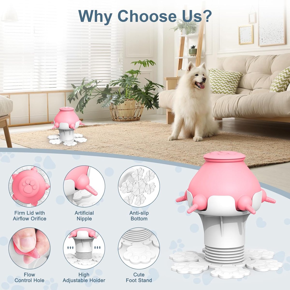 Puppy & Kitten Feeder – 5 spenen opklapbare melktap voor meerdere puppy’s en kittens, voerstation voor honden en konijnen (roze) Puppy & Kitten Feeder – 5 spenen opklapbare melktap voor meerdere puppy’s en kittens, voerstation voor honden en konijnen (roze)