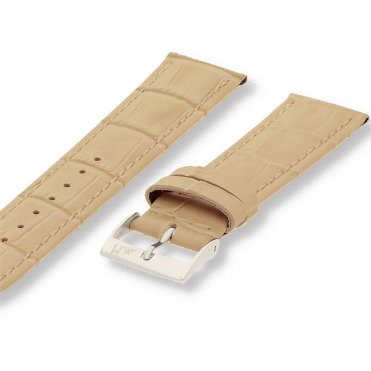 Morellato PMX027BOLLE IG Horlogebandje - Leer - Beige - 18 mm