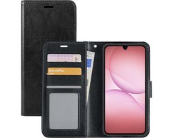 Hoes Geschikt voor Samsung A17 Hoesje Book Case Hoes Flip Cover Wallet Bookcase - Zwart