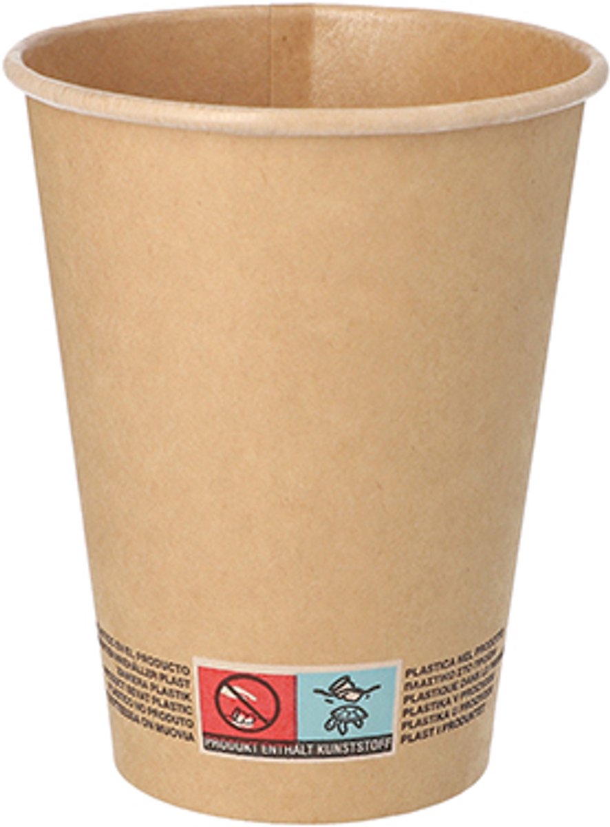 PAPSTAR Drinkbekers, Karton 0,3 l Ø 9 cm · 11 cm bruin - 1000 Stuks (20x50)