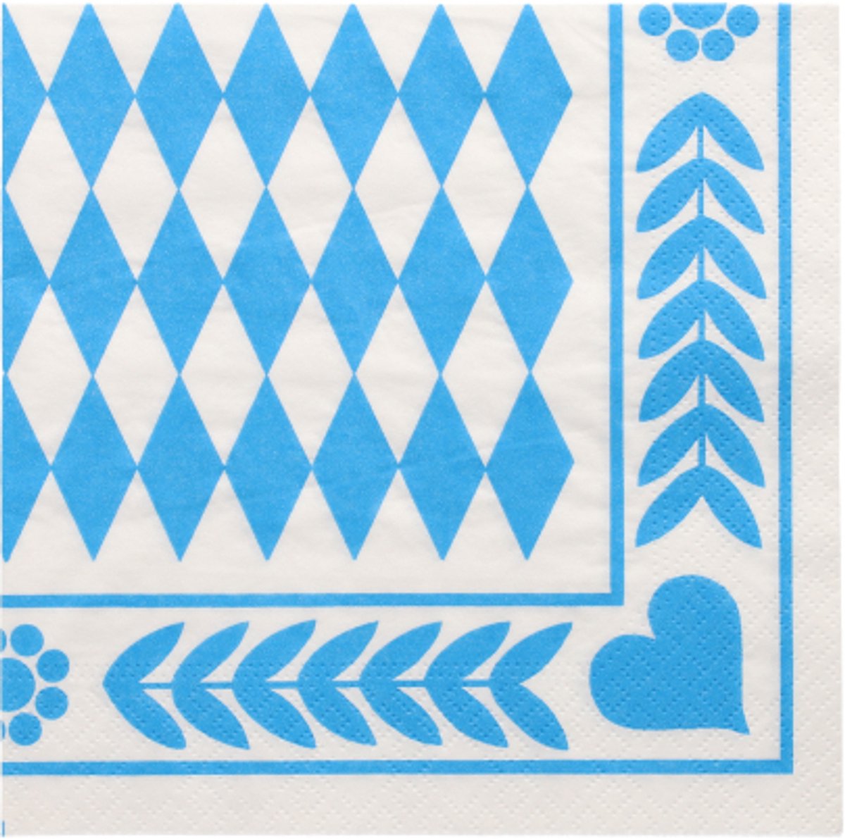250 Servetten 3-laags 1/4 vouw 33 cm x 33 cm Beiers blauw