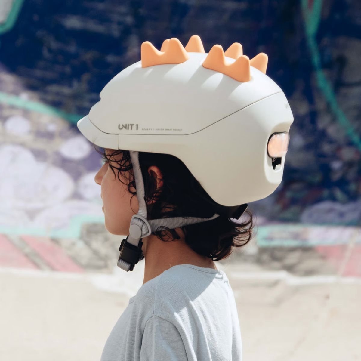 Unit 1 Sparky - Slate Grey - Kinder helm - Smart helmet