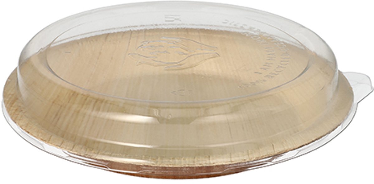 Image of 10 Borden, palmblad rond 500 ml Ø 23 cm · 5,3 cm met rPET deksels