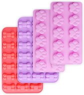 3 Set Hondenpoot & Bone Vorm Siliconen Bakvormen, Food Grade Cake Decoratie Mallen, Herbruikbare Non-Stick Ice Cube Trays voor Chocolade, Snoep, Jelly, Koekje, Hondentraktaties