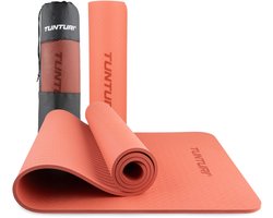 Tunturi Yoga Mat 8mm - Pilates mat - Extra dikke fitness mat - 183x61x0,8 cm - Incl Draagtas - Ecologisch materiaal - Eenvoudig te reinigen - Rosé Goud