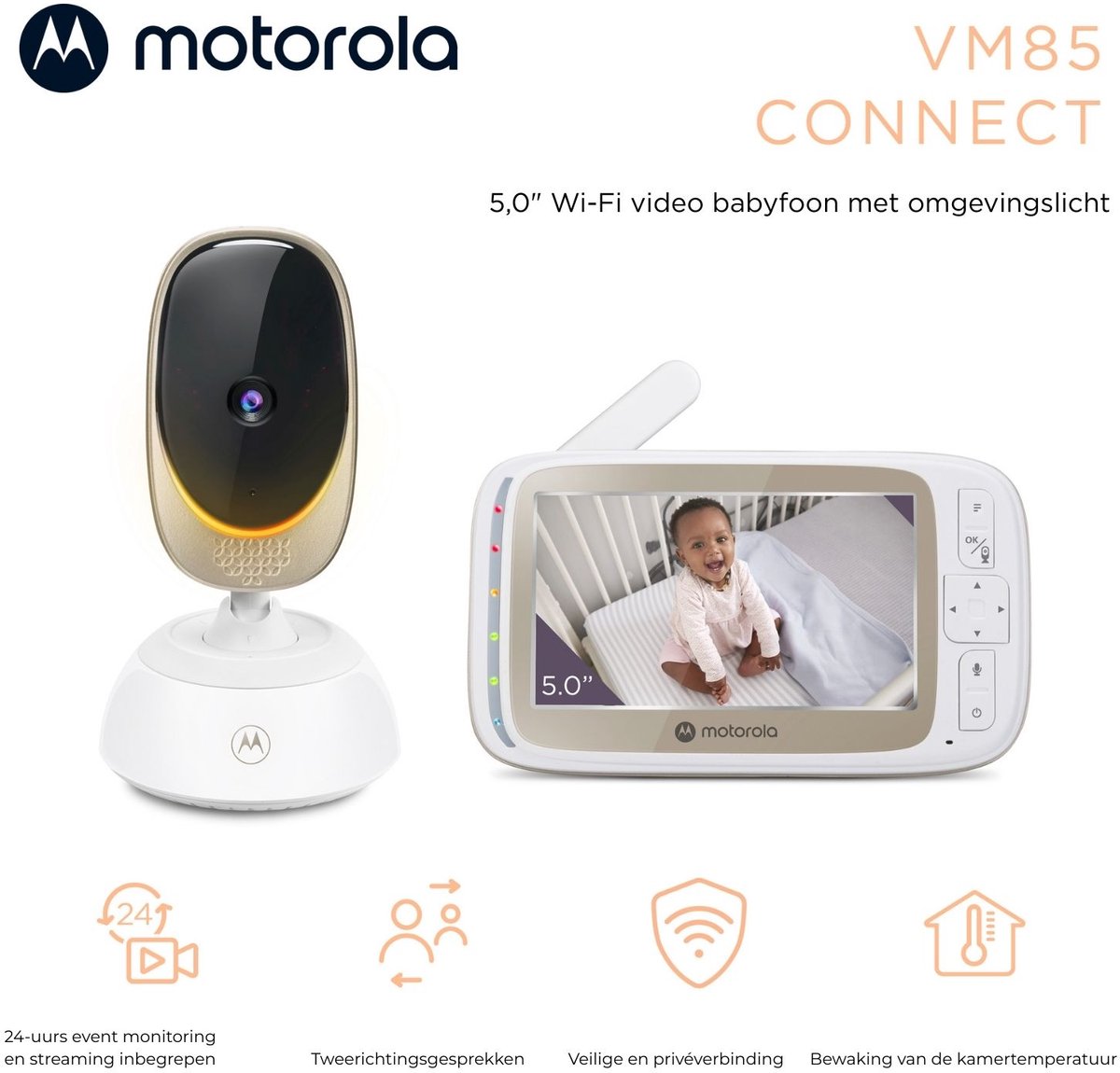 Motorola VM85 Connect Babyfoon met Camera en Nachtlampje - afbeelding 2