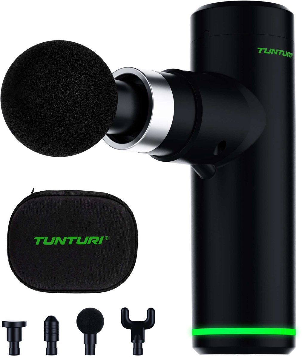 Tunturi Massage Gun mini - Oplaadbaar - Incl. 4 opzetstukken en koffer