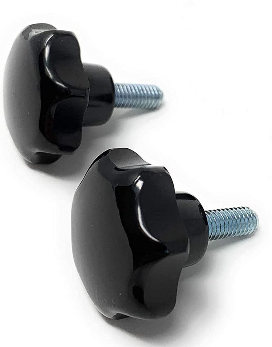Set van 2 Stergreep Handwielen M10 - Ã˜50 mm - Duroplast & Verzinkt Staal