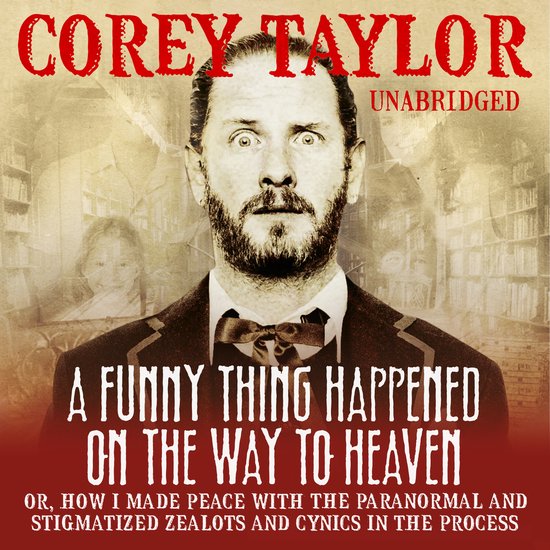Corey Taylor en costume avec nœud papillon, texte : A FUNNY THING HAPPENED ON THE WAY TO HEAVEN