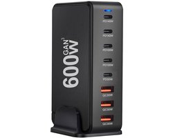 GaN3 600W – USB‑C – USB-A – Snellader – Desktop Oplader – 140W PD Fast Charging – Voor Laptop & Smartphone