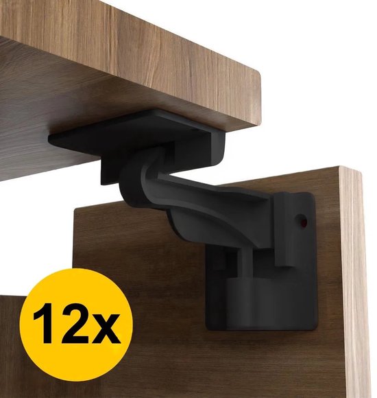 Bilova - Kinderslot Kastjes Set van 12 - Zwart - Kastbeveiliging voor Kinderen - Verbeterde Draagkracht 160KG