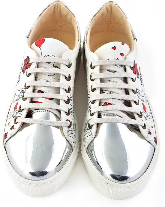 GOBY - Bride and Gloom - Baskets pour femmes - Sneaker - Baskets femme - Baskets femme - Haute qualité - Fait main - Mariée et marié White - Taille 40