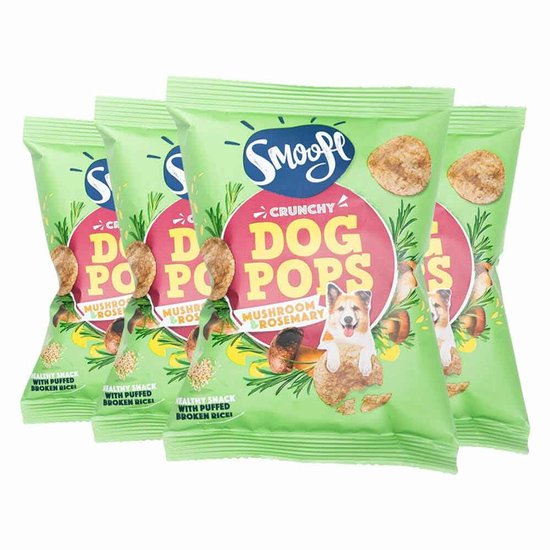 Smoofl Pops - Hondensnacks - Hondenvoer - Paddenstoel & Rozemarijn - 1x4 stuks - 24 gr