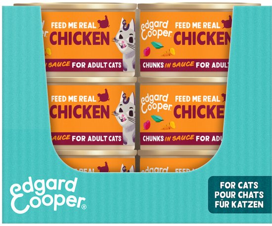 Edgard & Cooper verpakking met 4 blikken kip kattenvoer