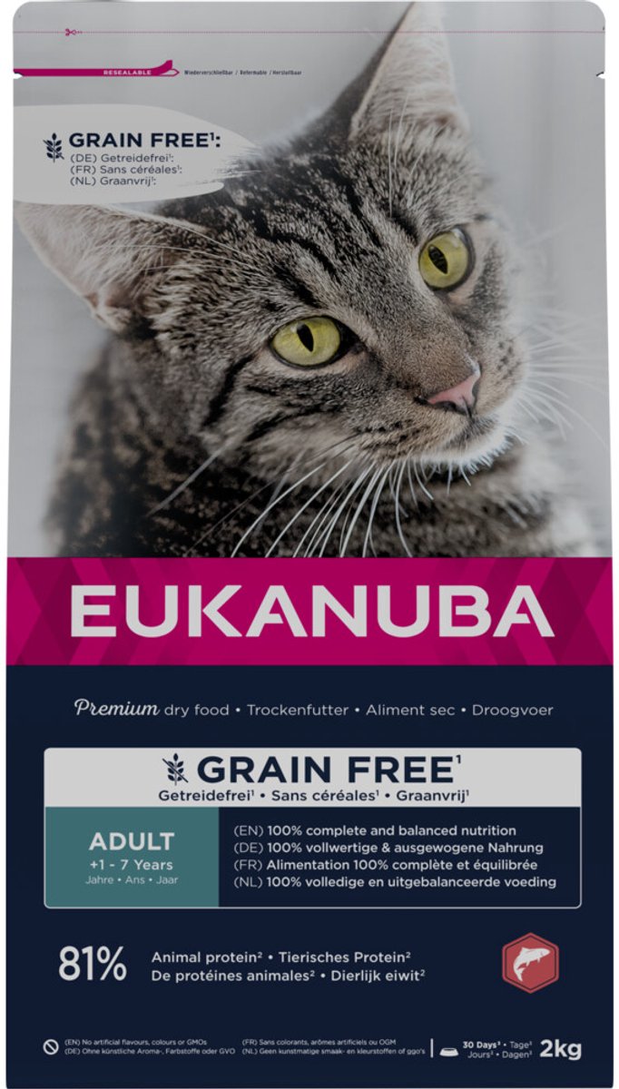 Eukanuba Adult Graanvrij Kattenvoer Zalm – 2 kg
