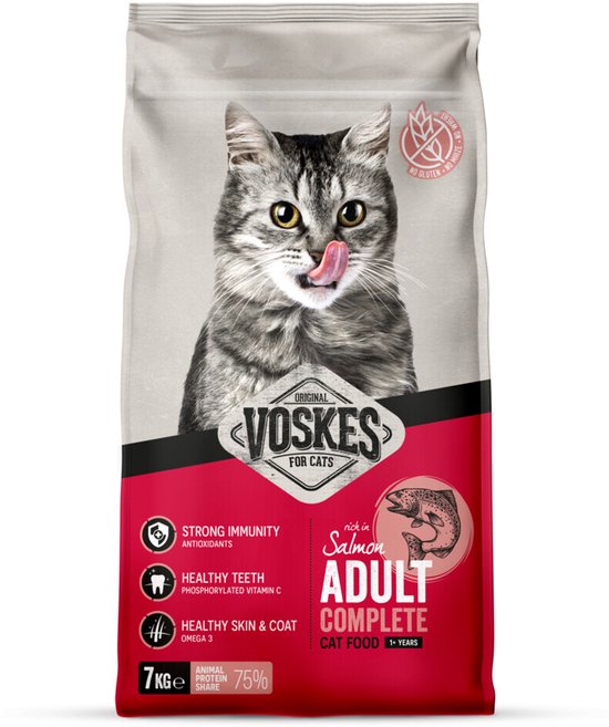 Voskes Kattenbrokken Adult Zalm - 7 kg