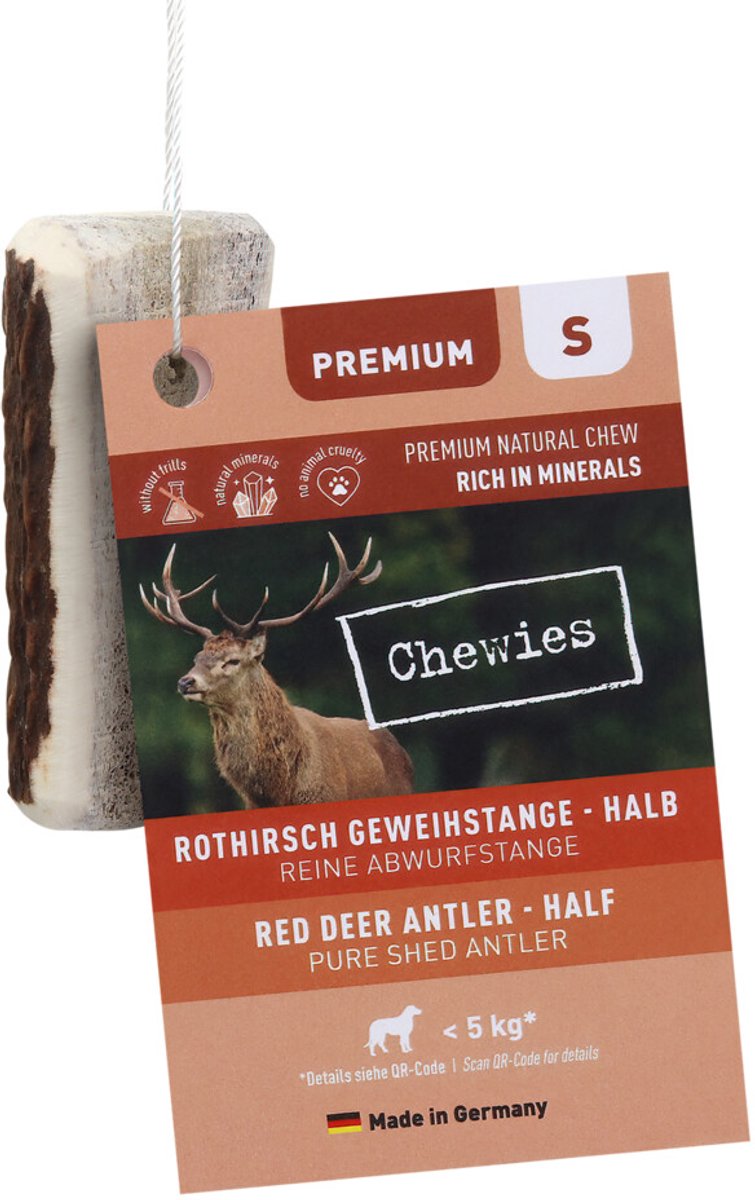 Chewies Edelherten Gewei Stang S Half - 5 x 50 gr - Voordeelverpakking
