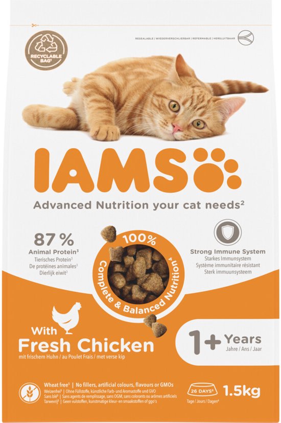 IAMS Kat Adult Kip - 4 x 1,5 kg - Voordeelverpakking
