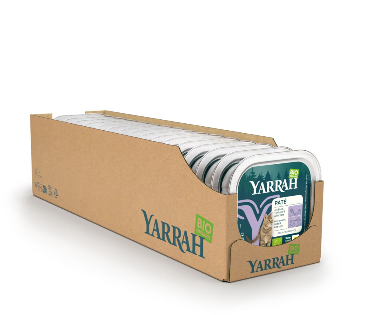 Yarrah Yarrah Bio Kattenvoer Paté Kip & Kalkoen - 16 x 100 gr - Voordeelverpakking