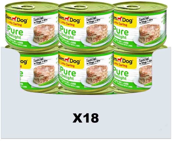 GimDog Little Darling Pure Delight Kip - Lam - 18 x 150 gr - Voordeelverpakking