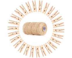 Set van 100 Mini Houten Wasknijpers – 2,5 cm DIY Clips voor Foto’s, Cadeauzakjes en Creatieve Projecten