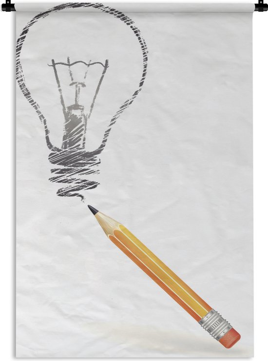 Wandkleed Tekenen illustratie - Illustratie van een getekende lamp  Wandkleed katoen... | bol