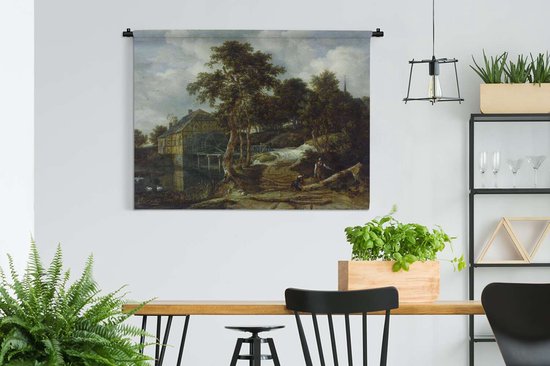 Tapisserie Jacob van Ruisdael - Paysage avec moulin à eau - Peinture de Jacob van Ruisdael Tapisserie coton 150x112 cm - Tapisserie avec photo