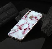 Voor Huawei Honor 8C Marble Pattern Soft TPU beschermhoes (rood)