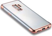 Voor Galaxy S9 + Three Sections Electroplating Side TPU Protective Back Case (Rose Gold)