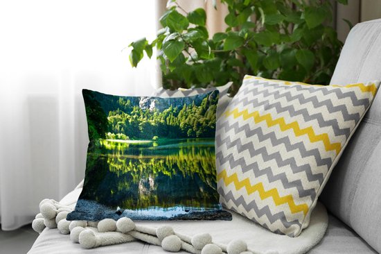 Sierkussen décoratif Forêt-Noire pour l'intérieur - Vue depuis la côte du Feldsee dans la Forêt-Noire allemande - 40x40 cm - Coussin intérieur carré en coton