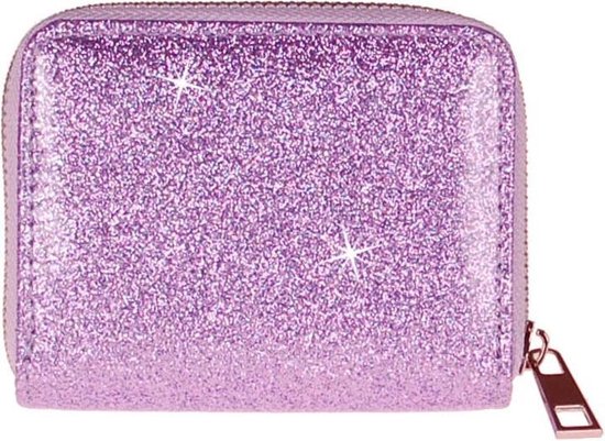 Meisjes portemonnee lila-paars glitter