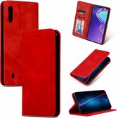 Retro Skin Feel Business Magnetische Horizontale Leren Flip Case voor Galaxy M10 (Rood)